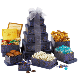 Broadway Basketeers Souring Saphire Sympathy Gift Tower