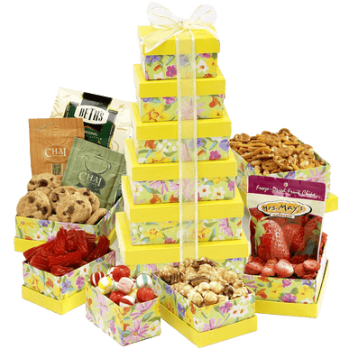 Broadway Basketeers Fresh and Floral Gift Tower